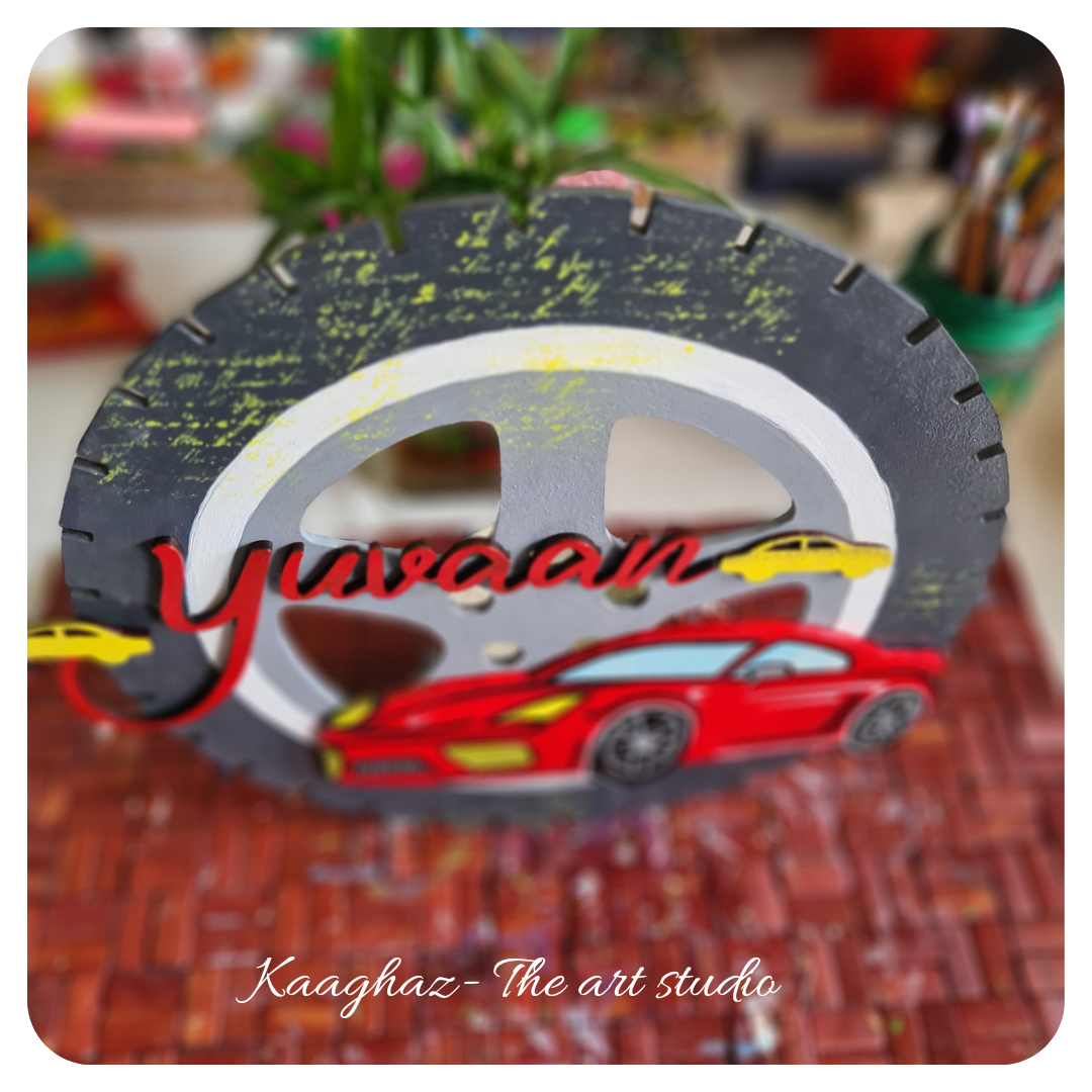 Car theme wheel nameboard