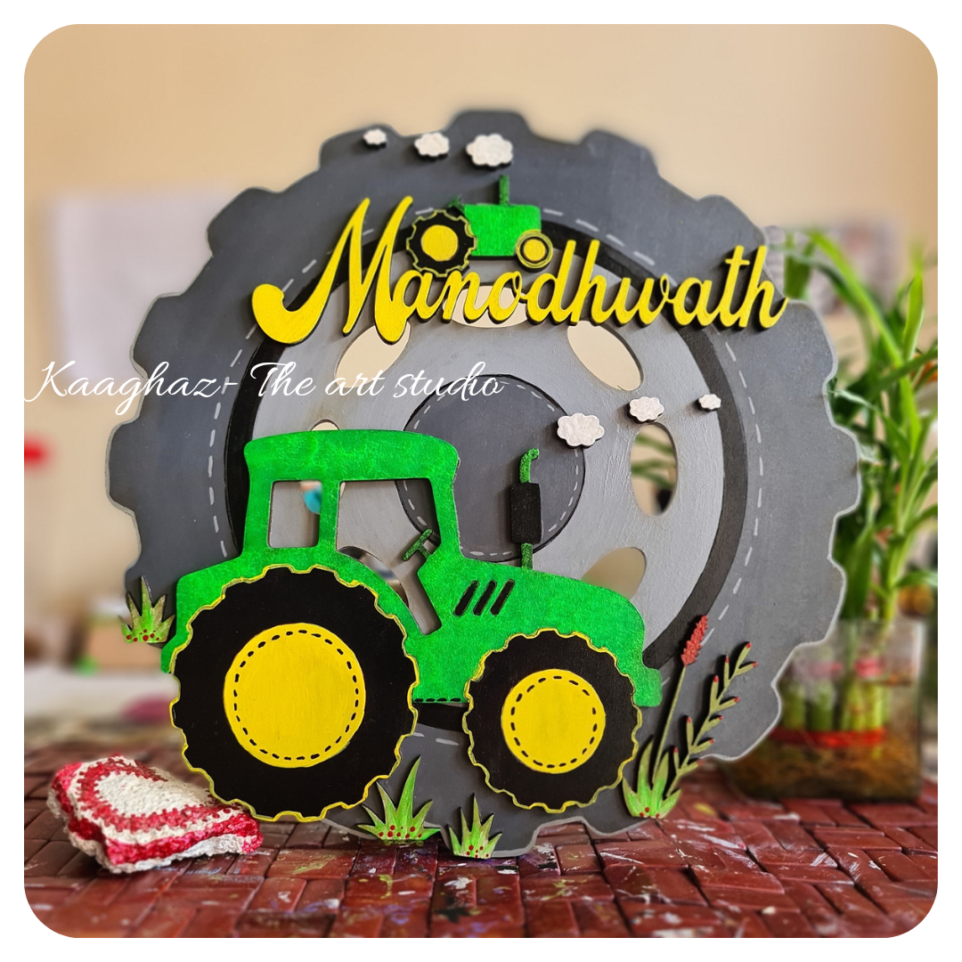 tractor theme wheel nameboard