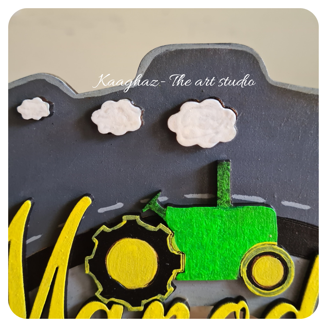 tractor theme wheel nameboard