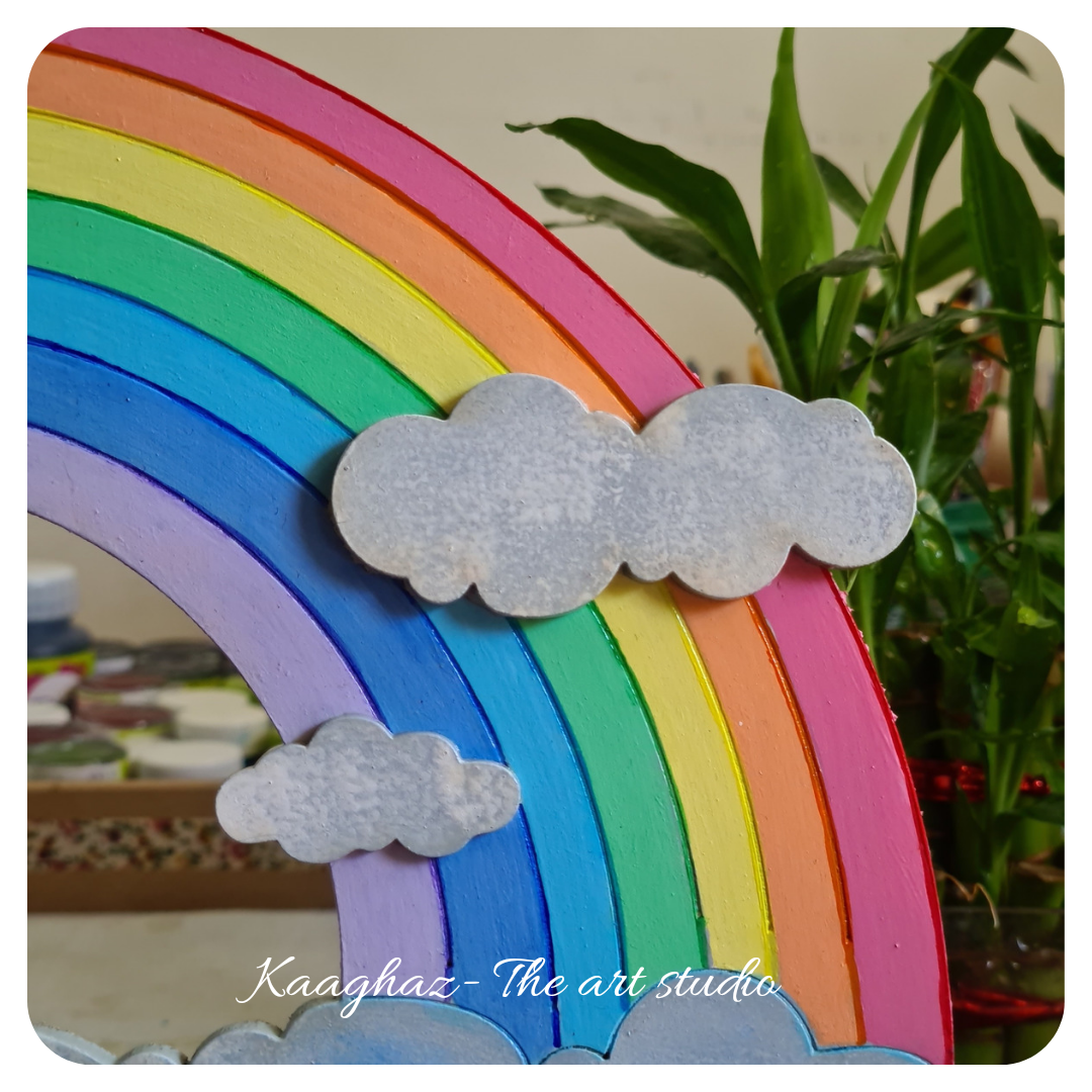 Rainbow Nameboard with Hot Air balloon