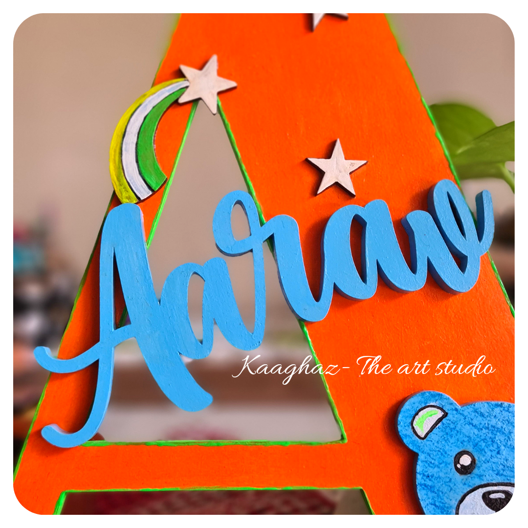 Teddy themed nameplate for kid's