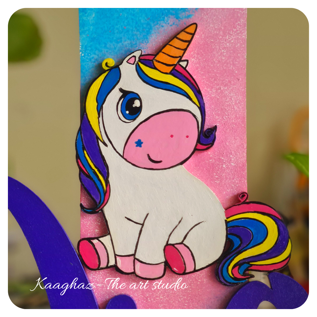 Unicorn theme nameplate for kids