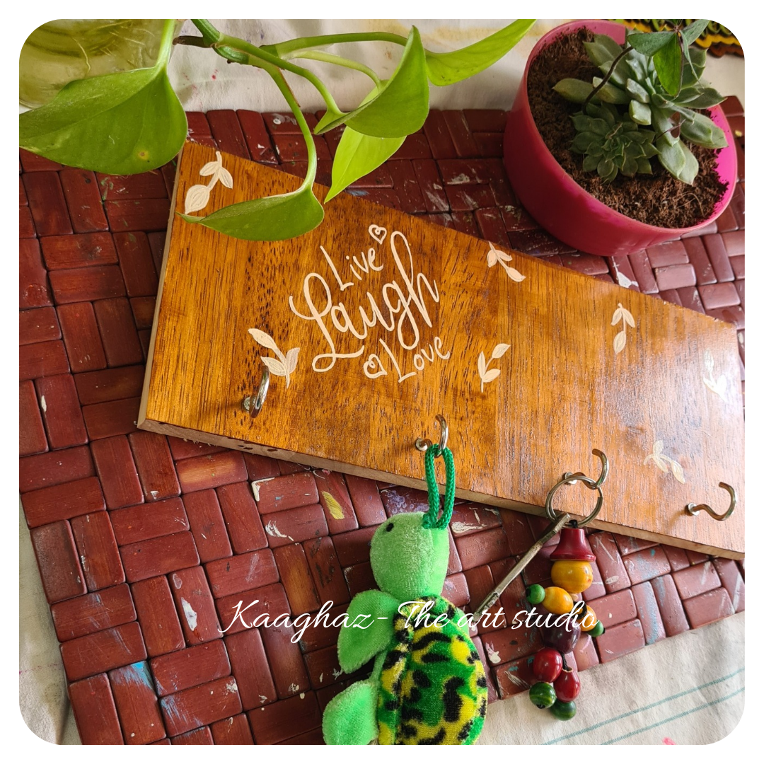 Live Laugh Love key Holder- wood stained