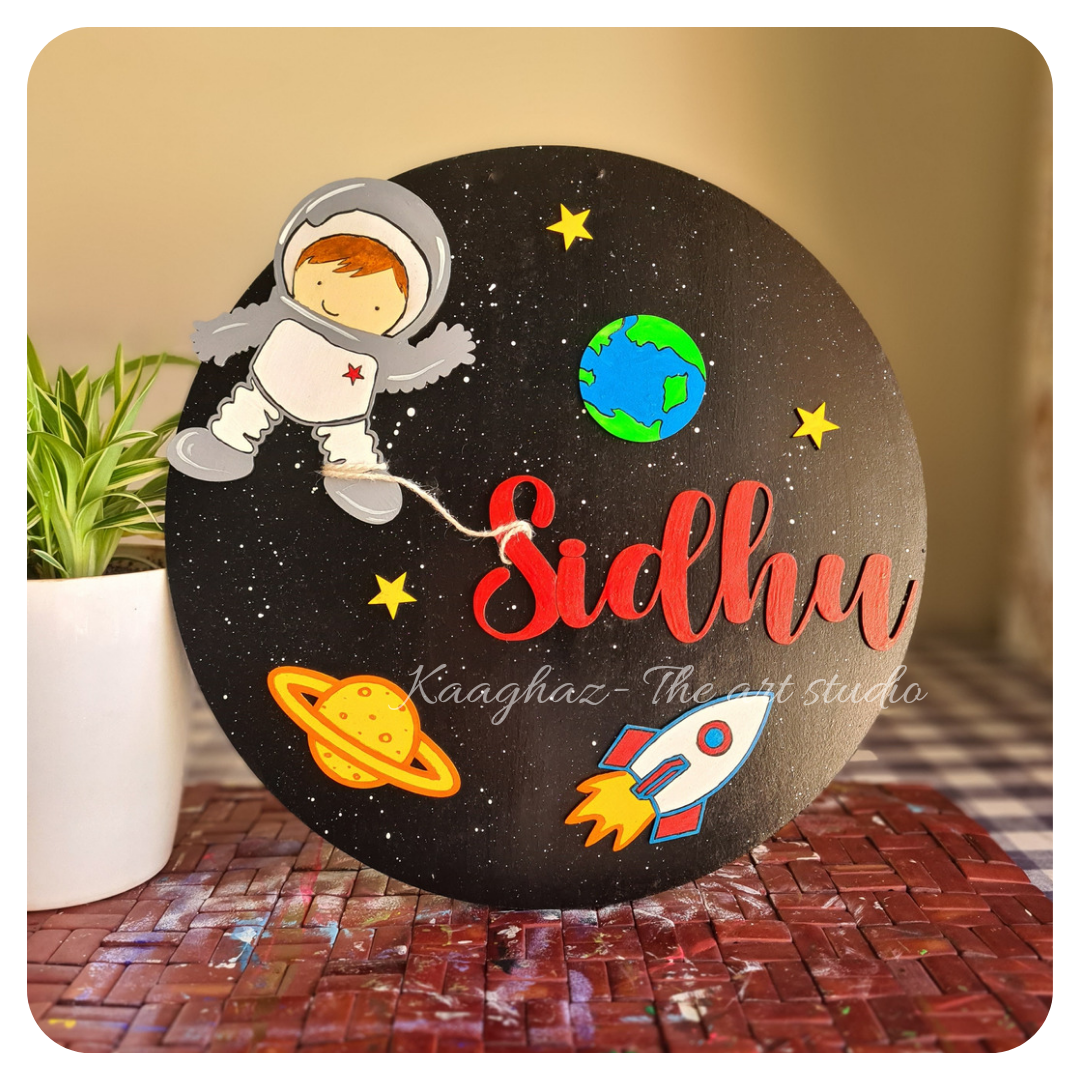 Space theme nameboard for kids -2