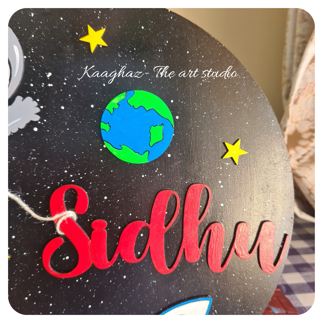 Space theme nameboard for kids -2