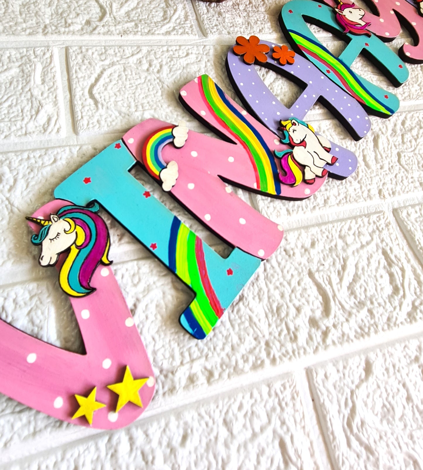 Unicorn theme nameplate for kids