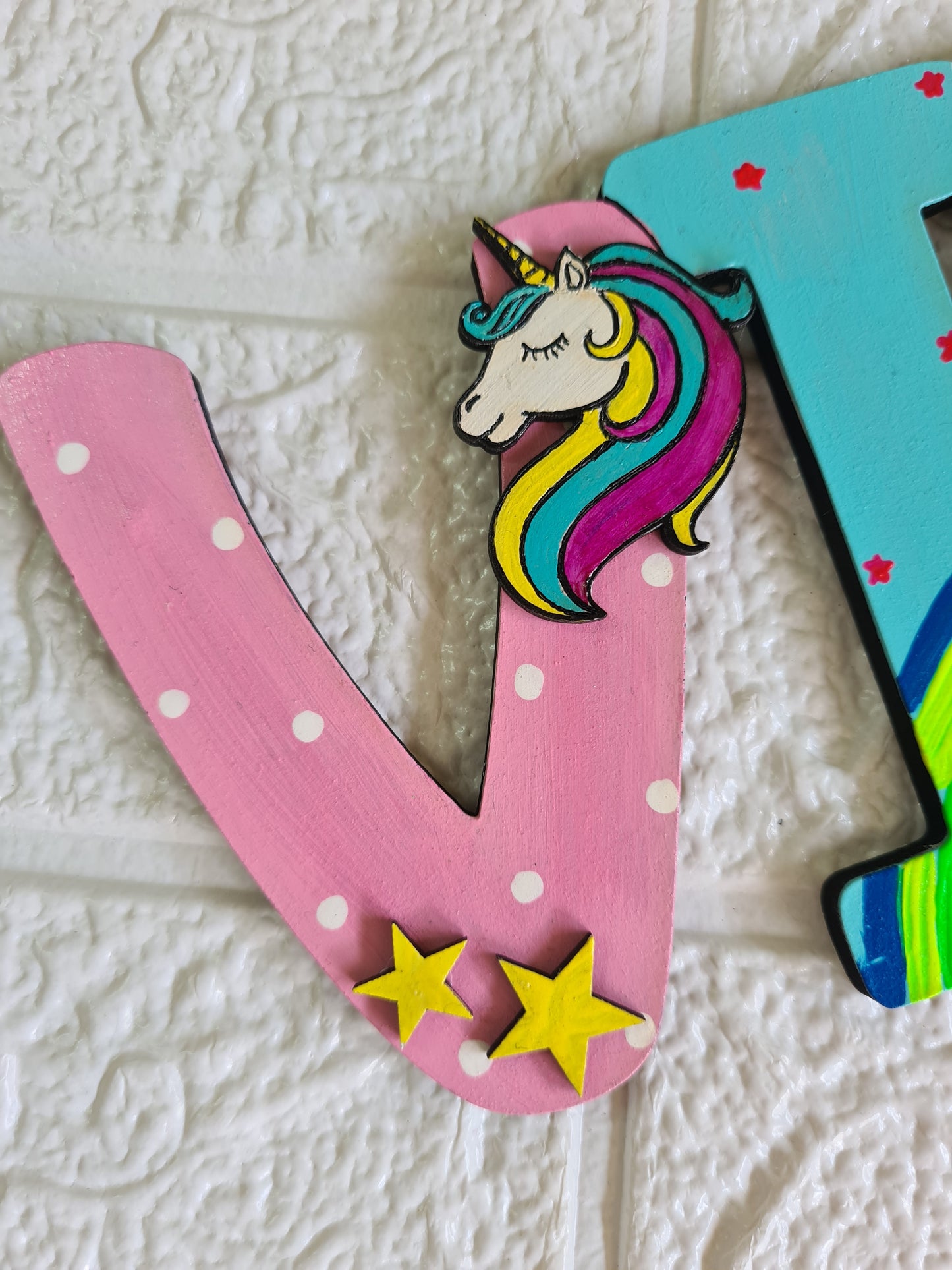 Unicorn theme nameplate for kids