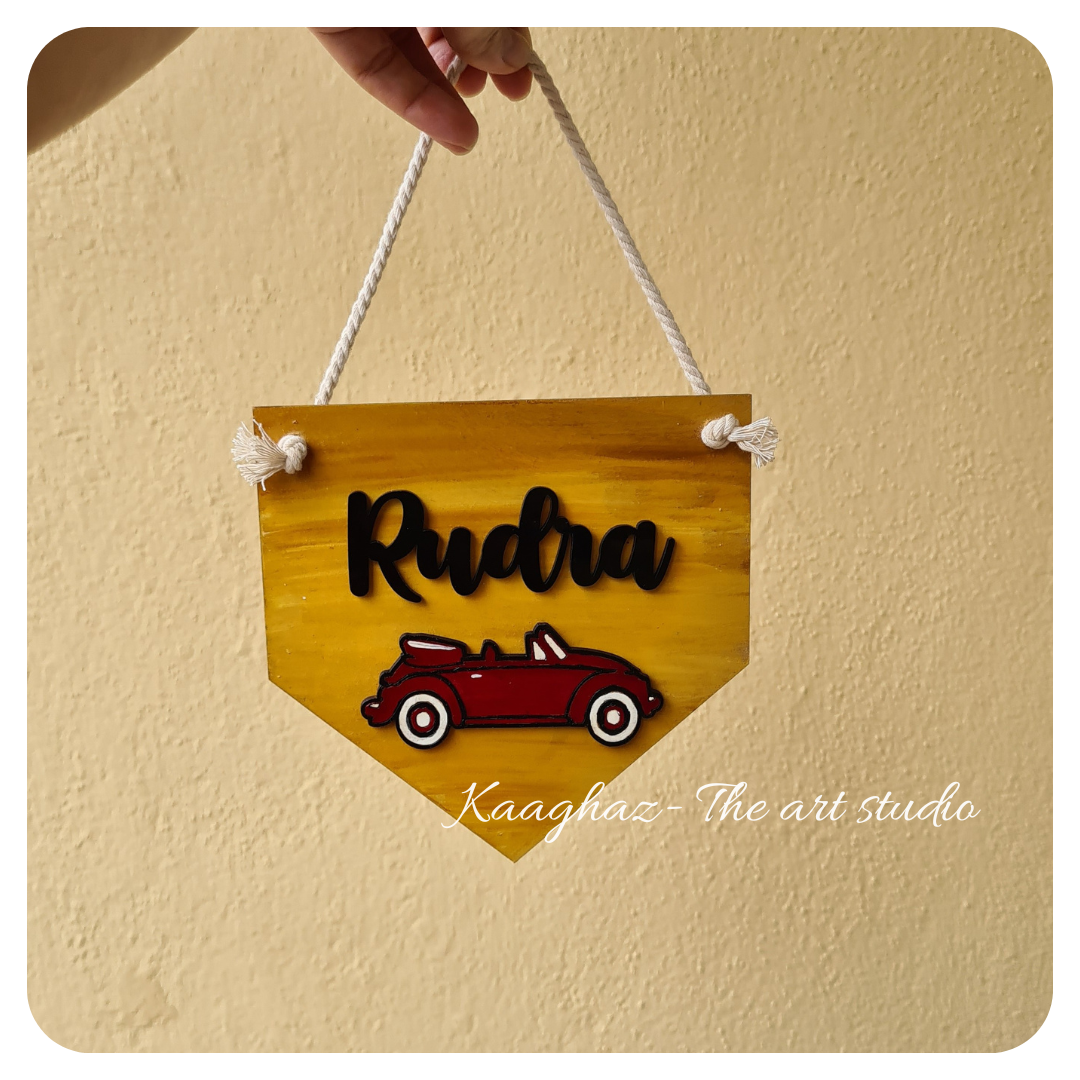 Car Hanging nameboard for kids