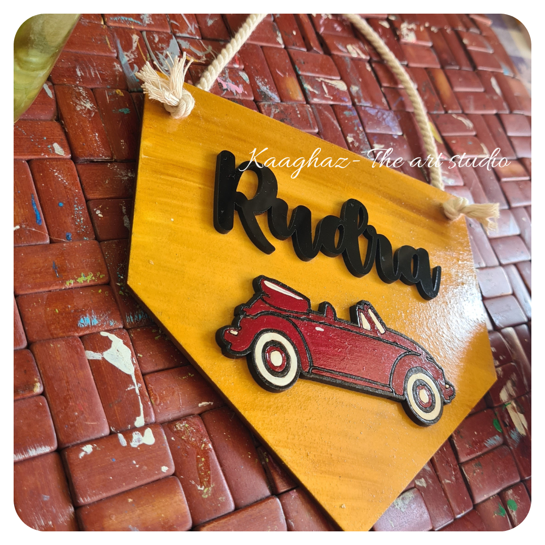 Car Hanging nameboard for kids