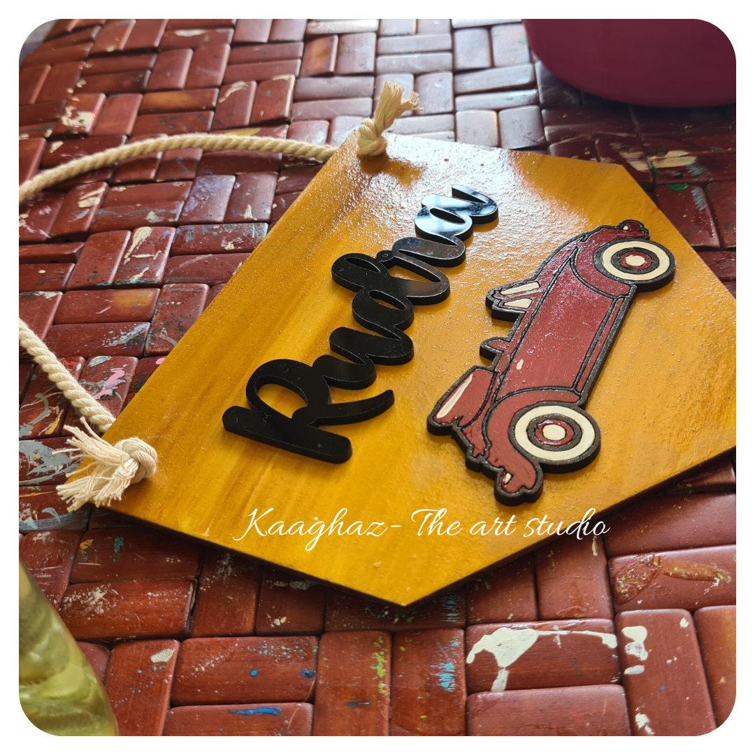 Car Hanging nameboard for kids
