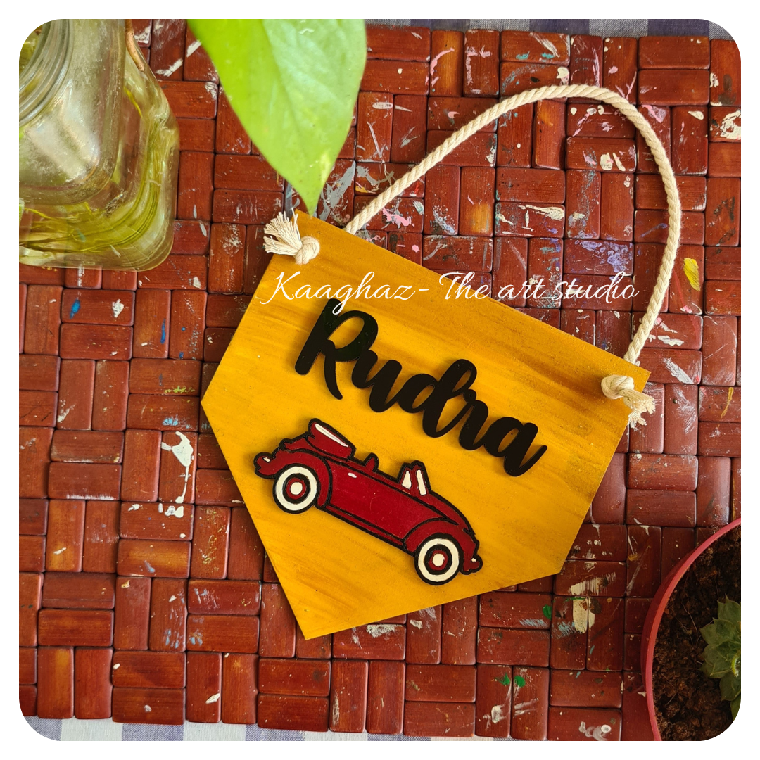 Car Hanging nameboard for kids