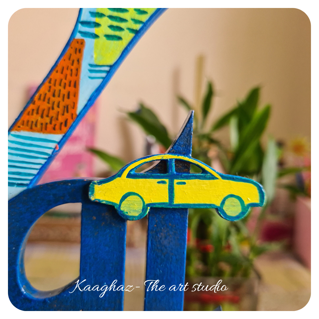 Car theme Nameplate with initial letter