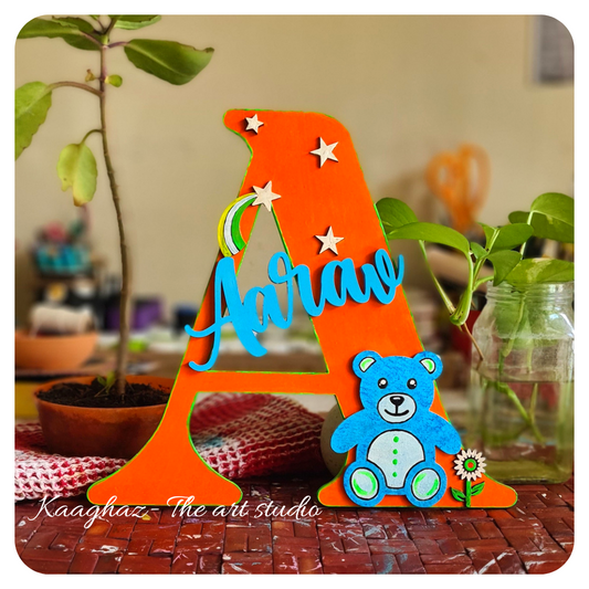 Teddy themed nameplate for kid's