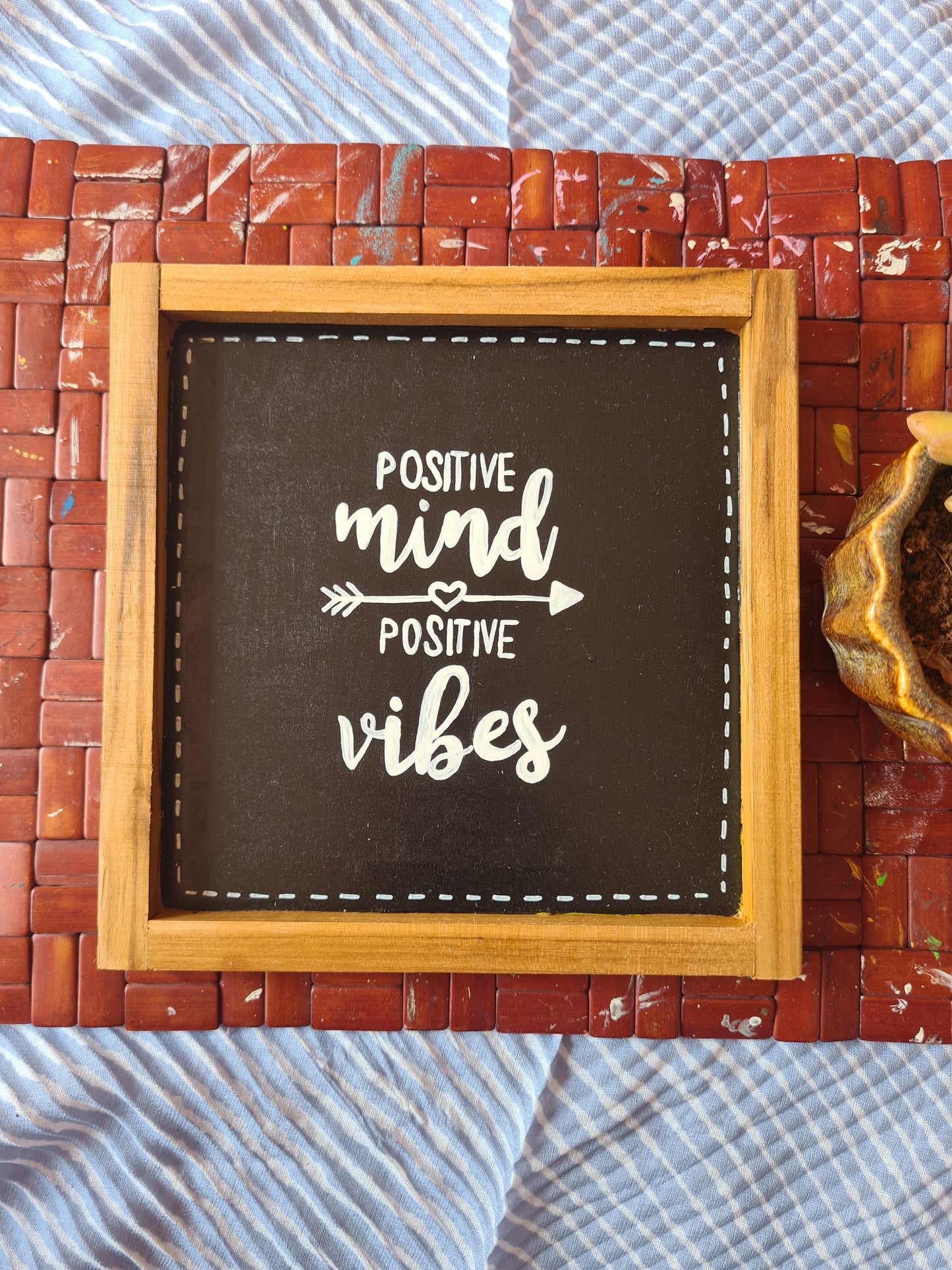 Quote wall frame- Positive mind positive vibes