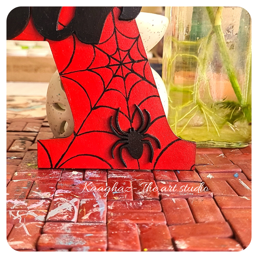 Spiderman theme nameplate with initial letter